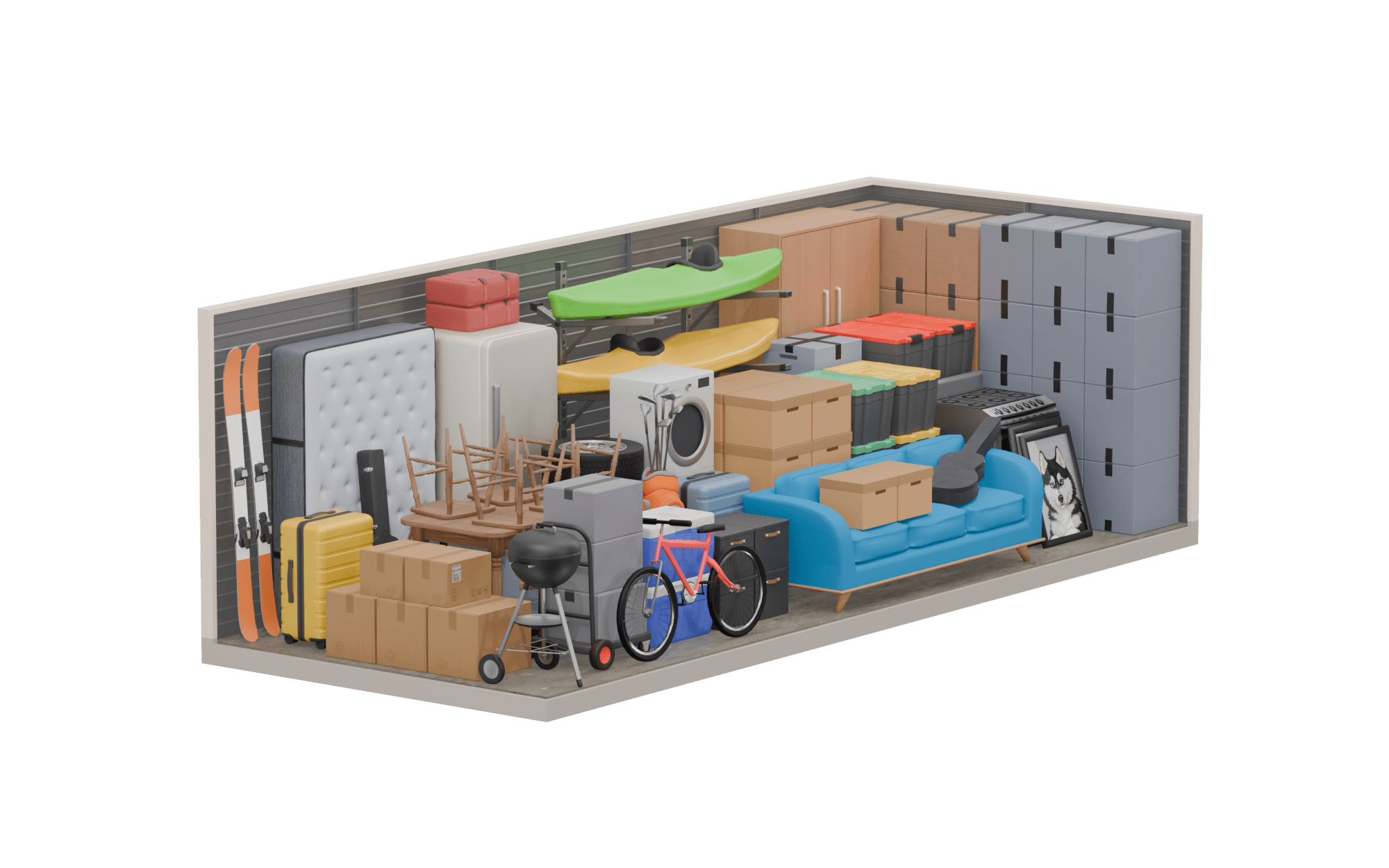 10' x 25' storage unit render
