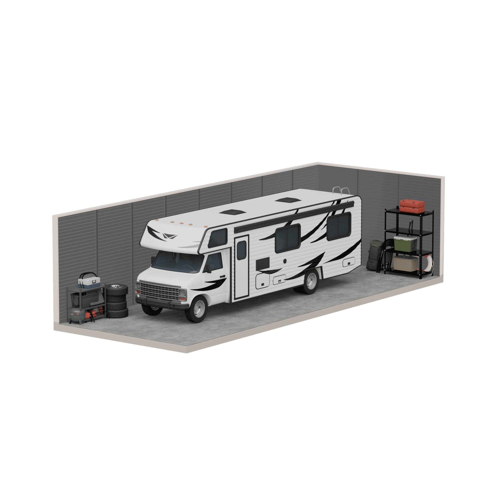 15' x 40' Enclosed Parking render